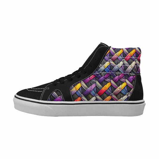 MEN'S Asexual Flag Color High Top Canvas Vibrant Chaos Custom Shoes