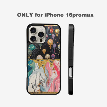 iPhone 16 Pro Max Case — Aliens Marblealiens Pattern Cyi, Custom Designed Case Cover