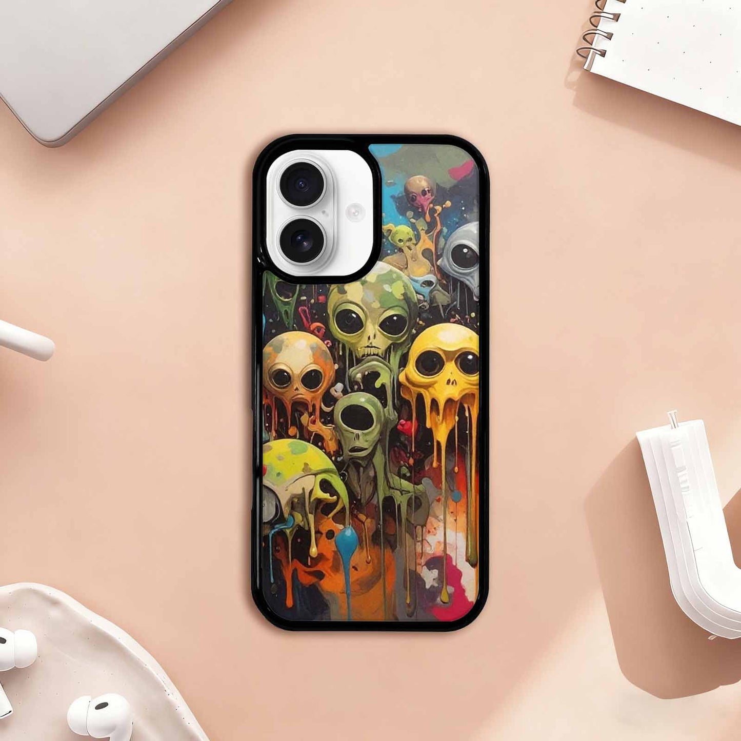 iPhone 17 Case — Aliens Camomelting Aliens Patt Alien Scifi, Custom Phone Case