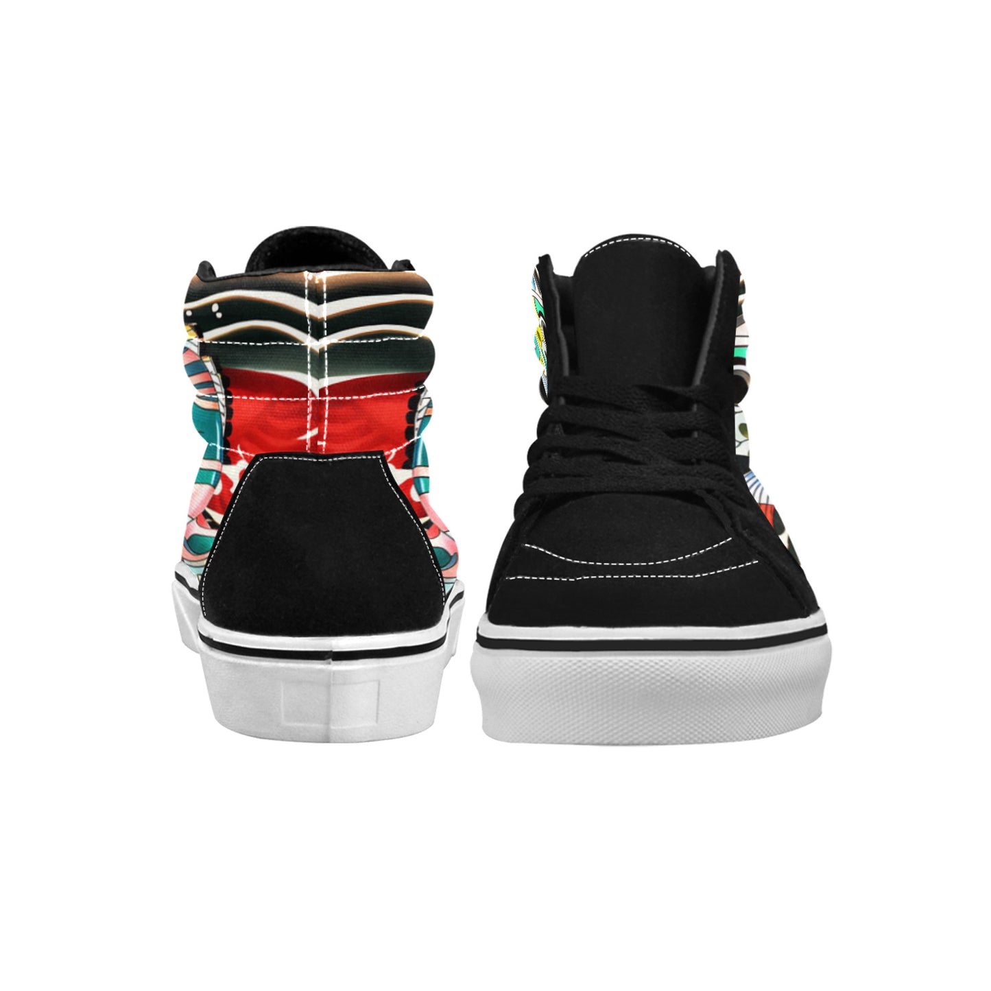 WOMEN'S Japanese Fish Art 4 High Top Skateboarding Surreal Custom Sneakers