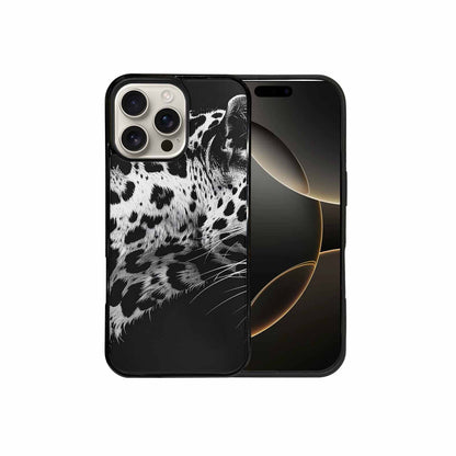 iPhone 16 Pro Max Case — Leopard Print Black And White Style, Custom Made Phone Cover