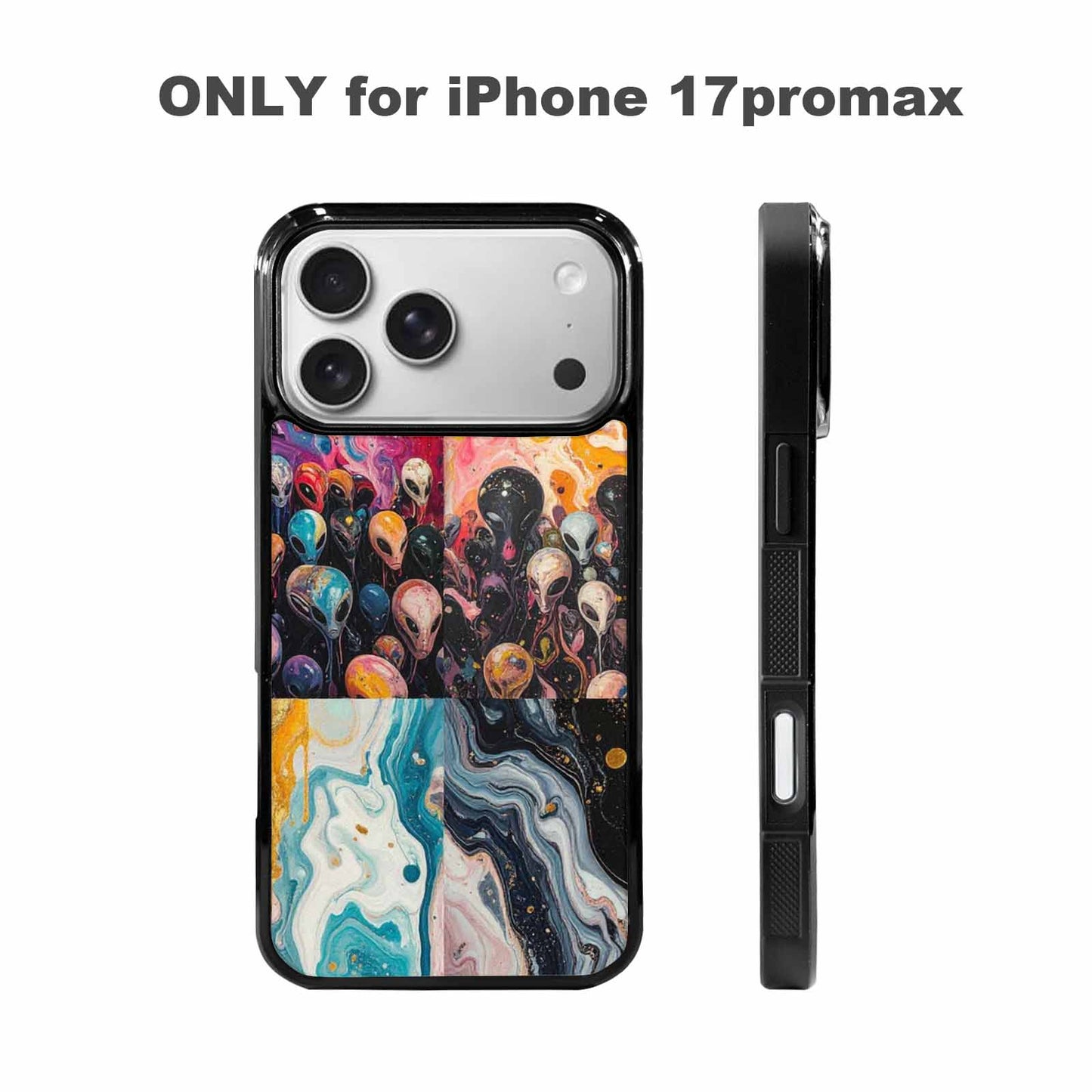 iPhone 17 Pro Max Case — Aliens Marblealiens Pattern Alien Scifi, Custom Printed Phone Case