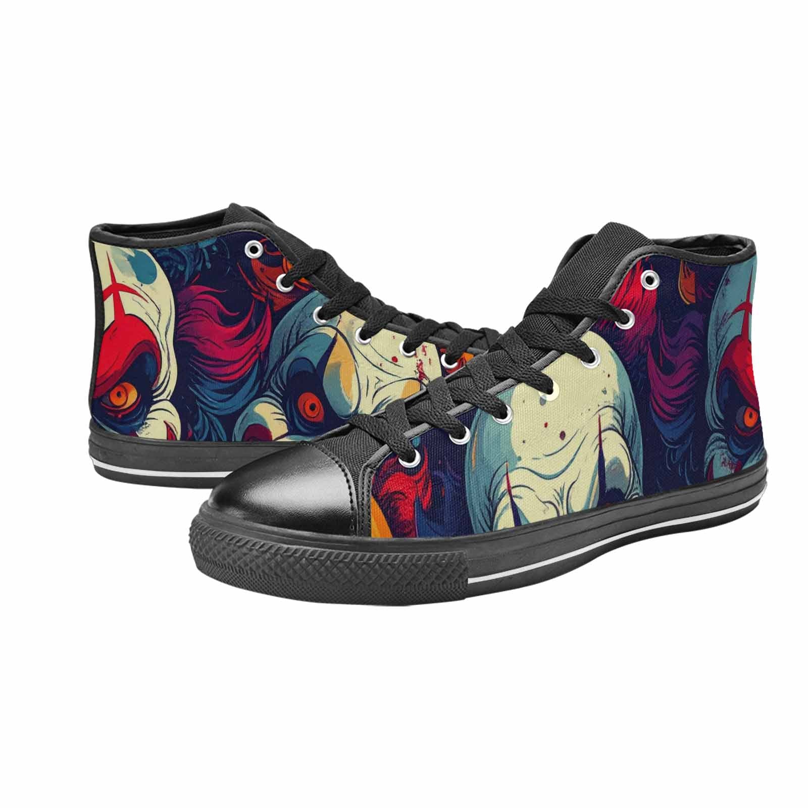 WOMEN'S Evil Clown Cartoon High Top Canvas Dreamcore Custom Shoes