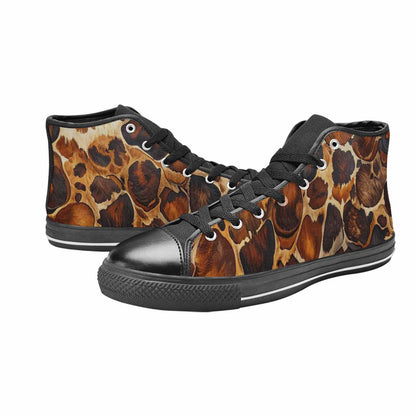 WOMEN'S Cow Animal Print High Top Canvas Vivid Custom Sneakers