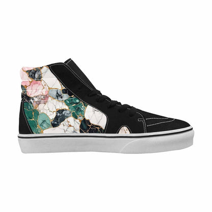WOMEN'S Marble Stone Texture High Top Canvas Cottagecore Custom Shoes