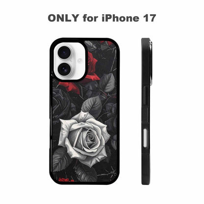iPhone 17 Case — Small Black Gothic Rose Gothic Skulls, Customized Protective Case