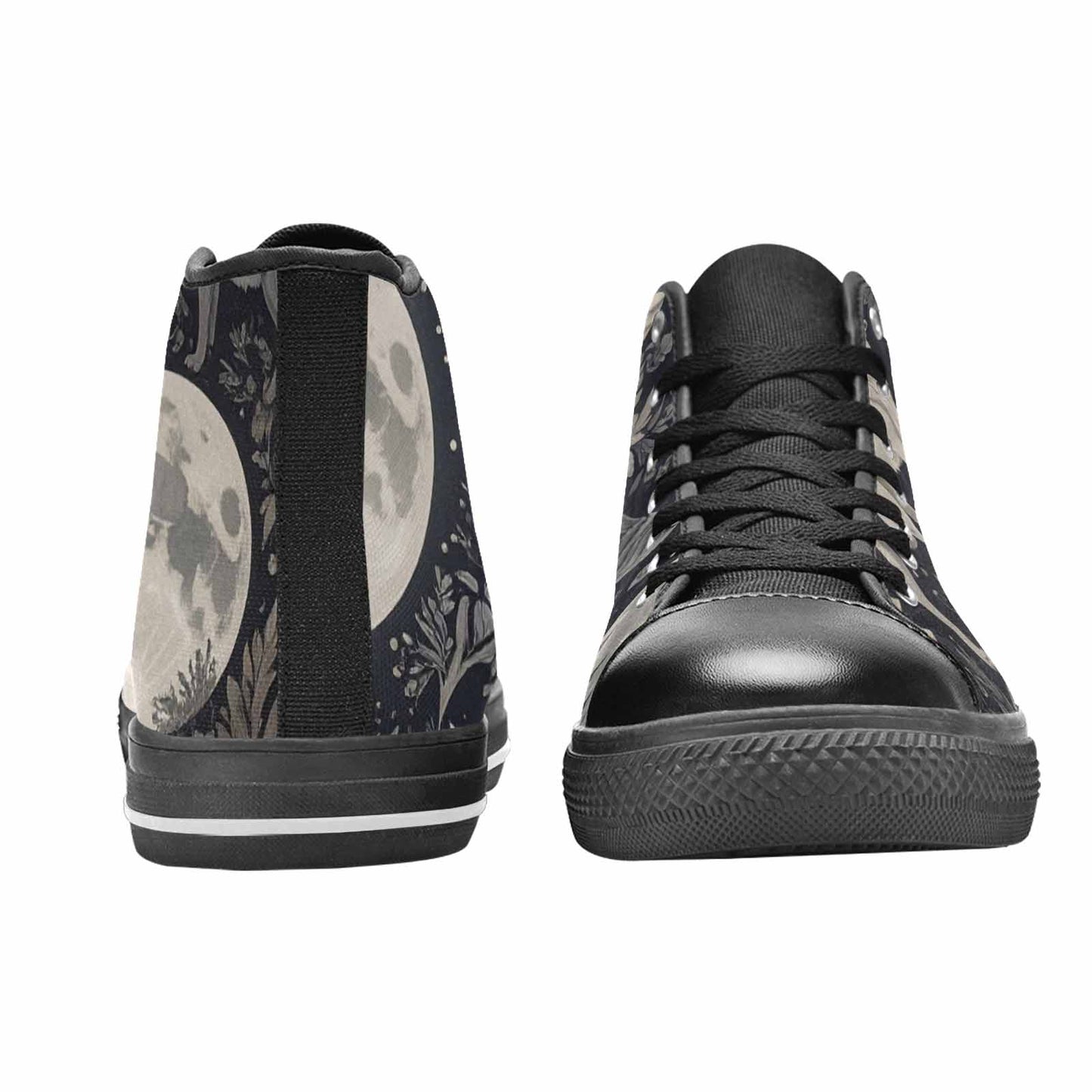 WOMEN'S Wolves Everywhere Collage High Top Canvas Cottagecore Shoes