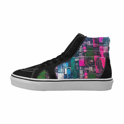 MEN'S Asexual Flag Color High Top Canvas Wallpaper Art Sneakers