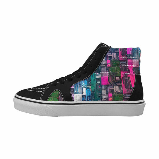MEN'S Asexual Flag Color High Top Canvas Wallpaper Art Sneakers