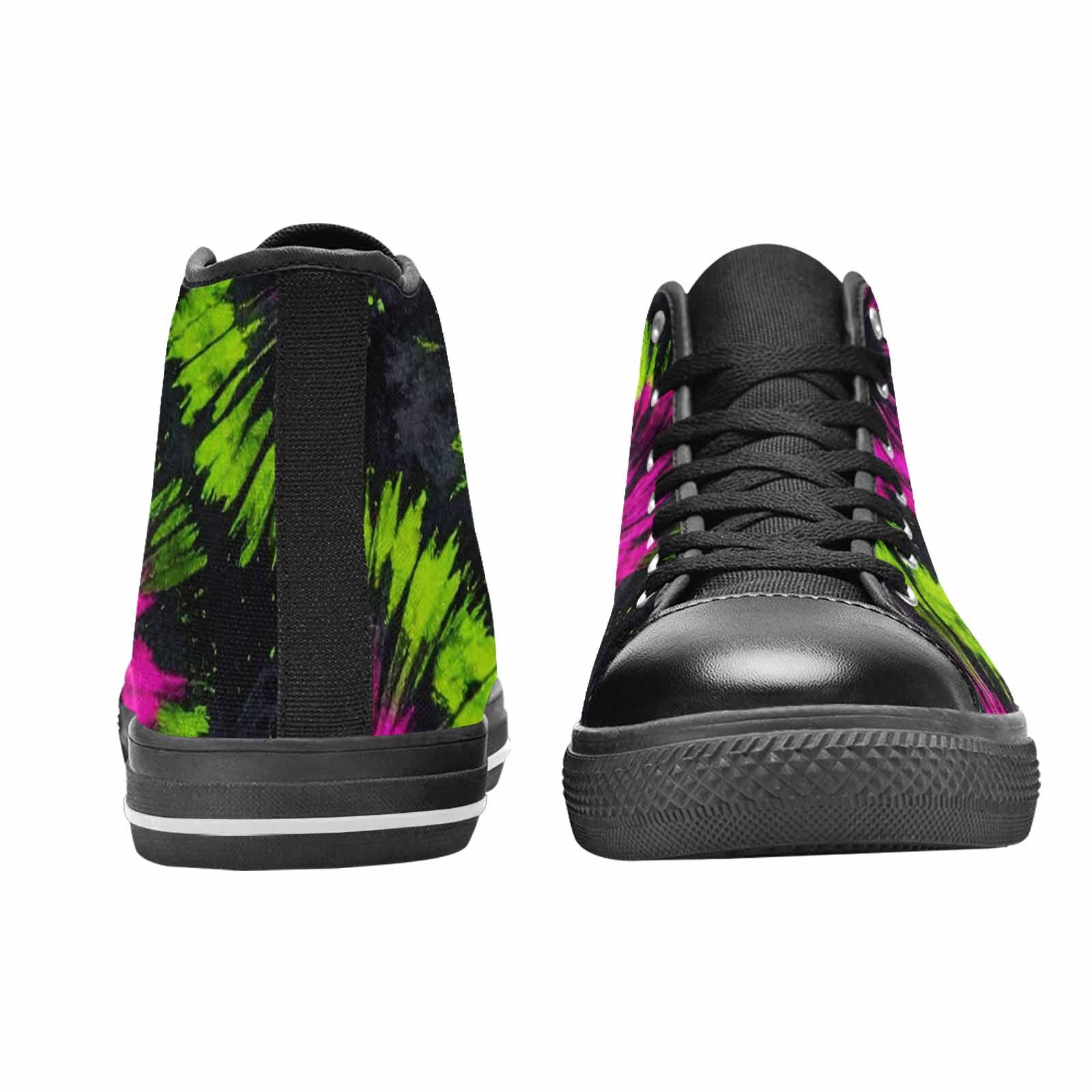 WOMEN'S Acid Wash Tie Dye Neon High Top Canvas Vibrant Chaos Sneakers
