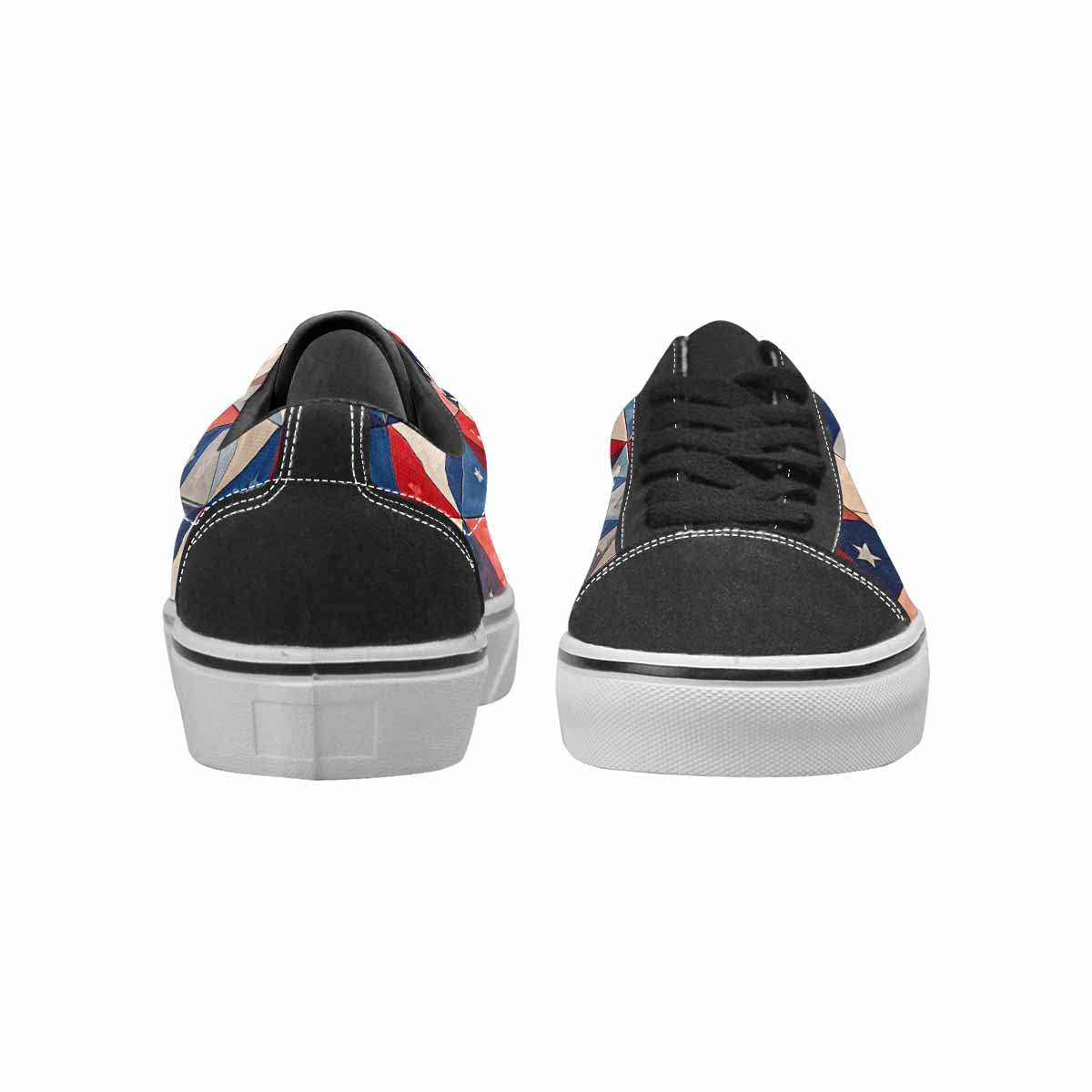 WOMEN'S American Flag Stars Canvas Lace-Up Dark Academia Custom Sneakers
