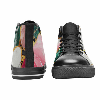 MEN'S Marble Stone Texture High Top Canvas Vibrant Chaos Custom Shoes