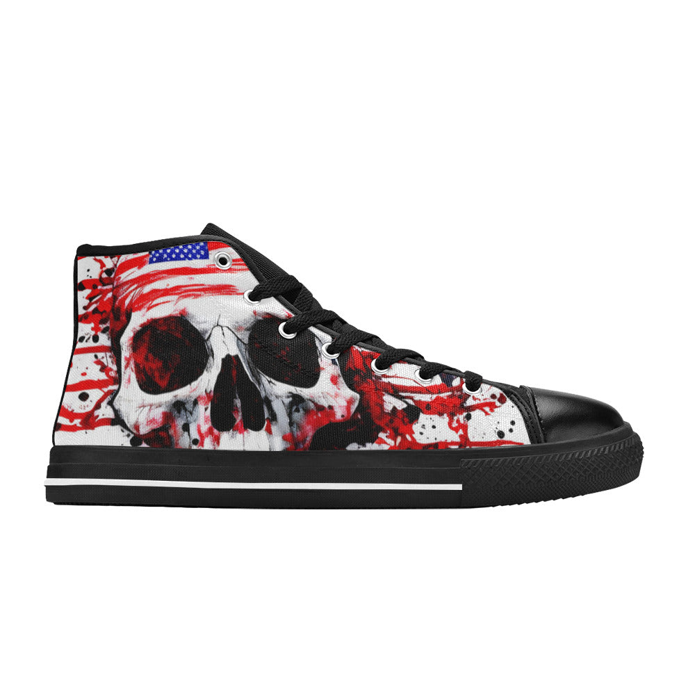 MEN'S Patriotic Splatter Men’S High Top Canvas Aesthetic Custom Sneakers