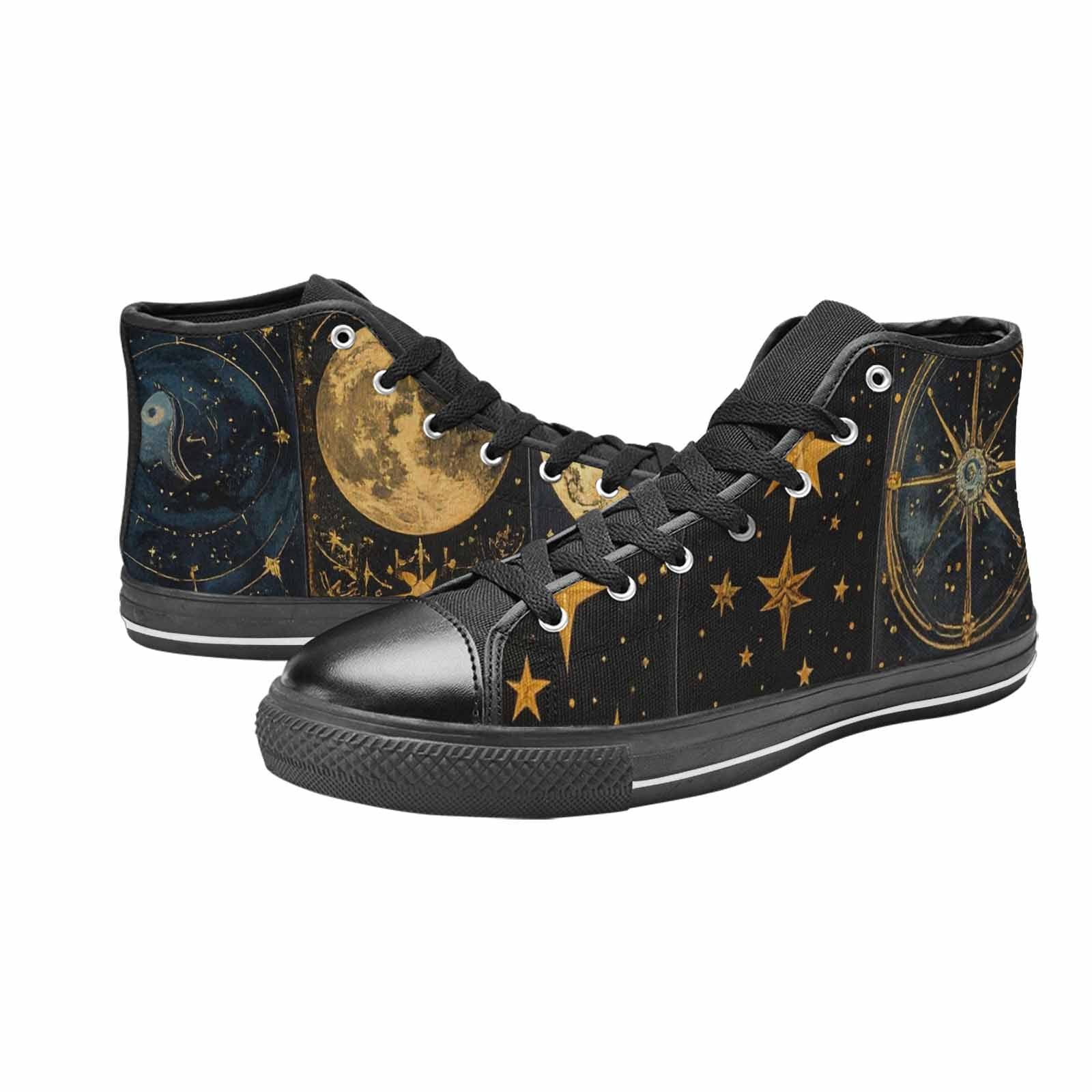 WOMEN'S Zodiac Constellation Star High Top Canvas Vibrant Chaos Custom Shoes