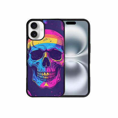 iPhone 16 Plus Case — Pride Flag Skulls Seamless Pattern Vibrant, Personalized Phone Case