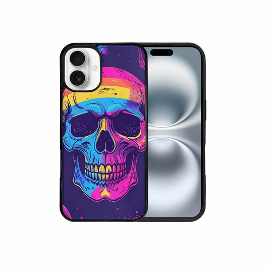 iPhone 16 Plus Case — Pride Flag Skulls Seamless Pattern Vibrant, Personalized Phone Case