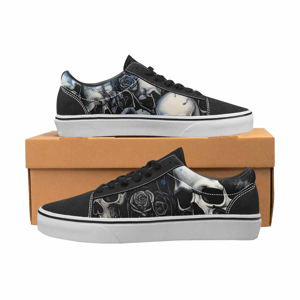 WOMEN'S Skull Roses Lace-Up Canvas Aesthetic Custom Shoes