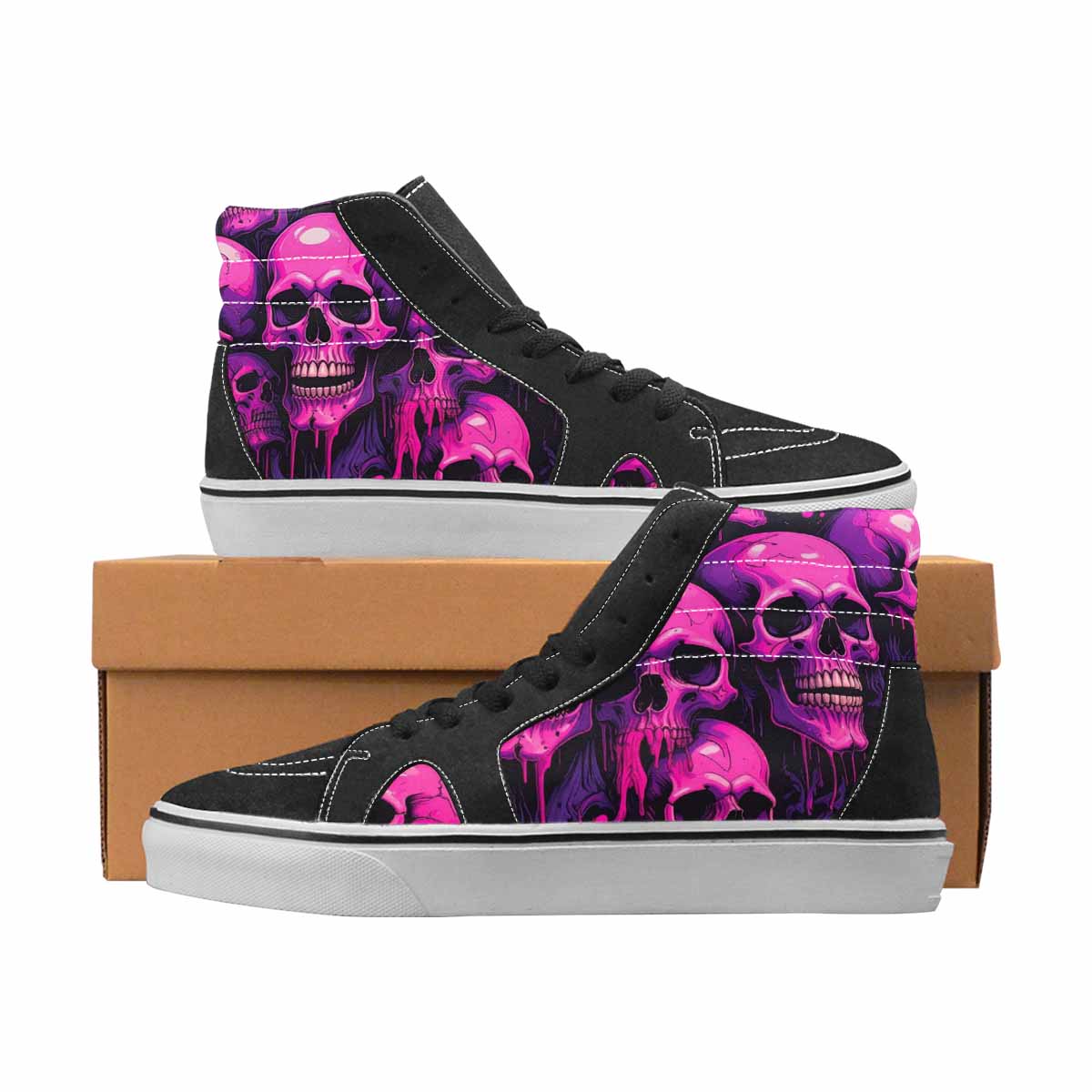 WOMEN'S Skulls High Top Canvas Graphic Print Aesthetic Limited Edition Sneakers