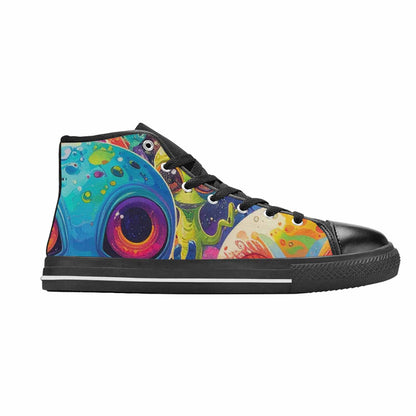 WOMEN'S Cartoon Alien Characters High Top Canvas Grunge Sneakers