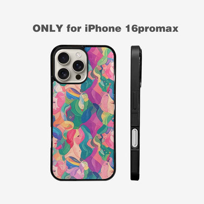 iPhone 16 Pro Max Case — Polysexual Flag Color Theme Small Rainbow, Custom Designed Case Cover