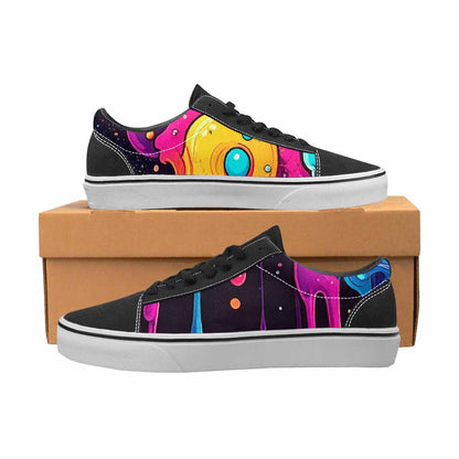 WOMEN'S Neon Drip Galaxy Canvas Lace-Up Surreal Custom Sneakers