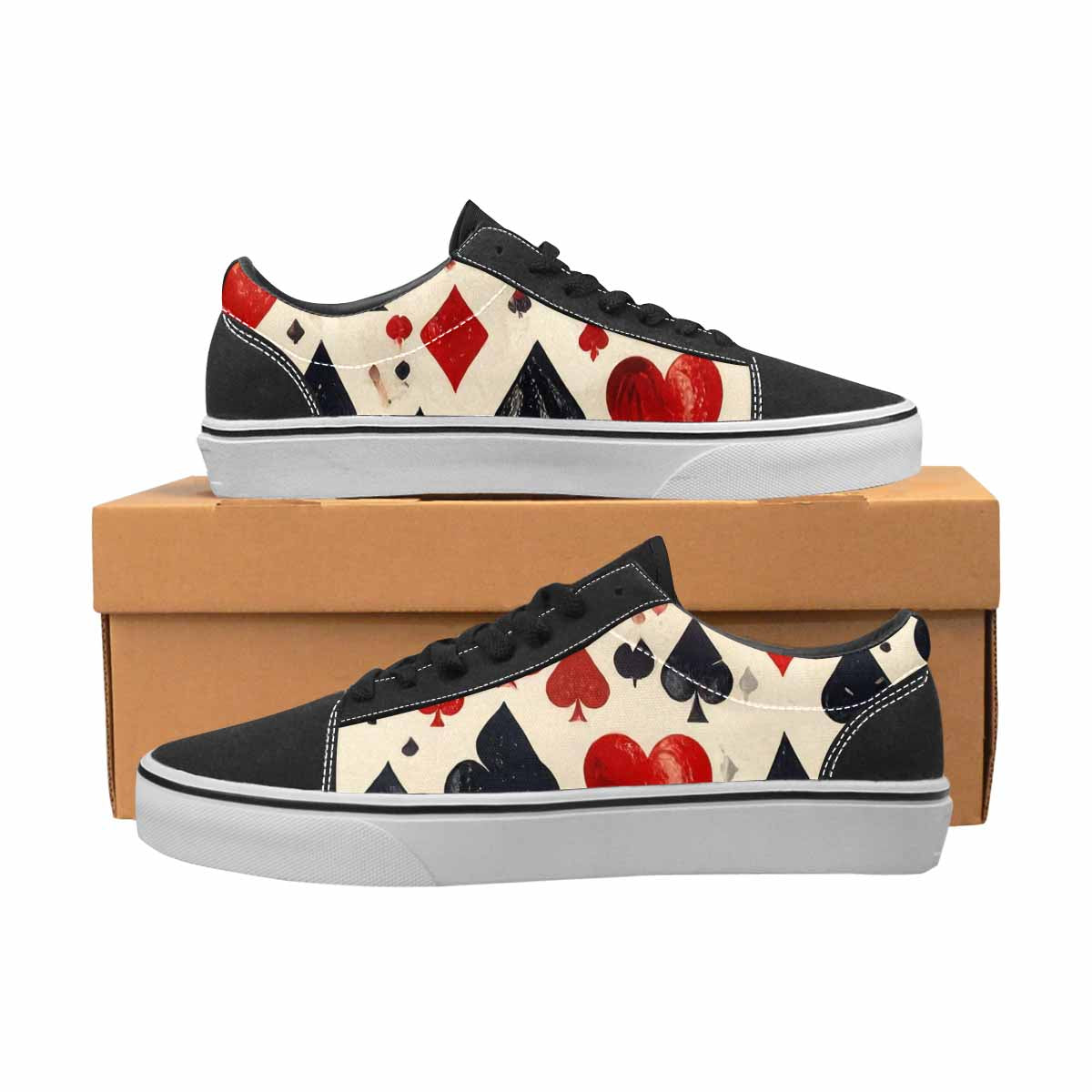 WOMEN'S Playing Card Suit Canvas Lace-Up Dark Academia Sneakers