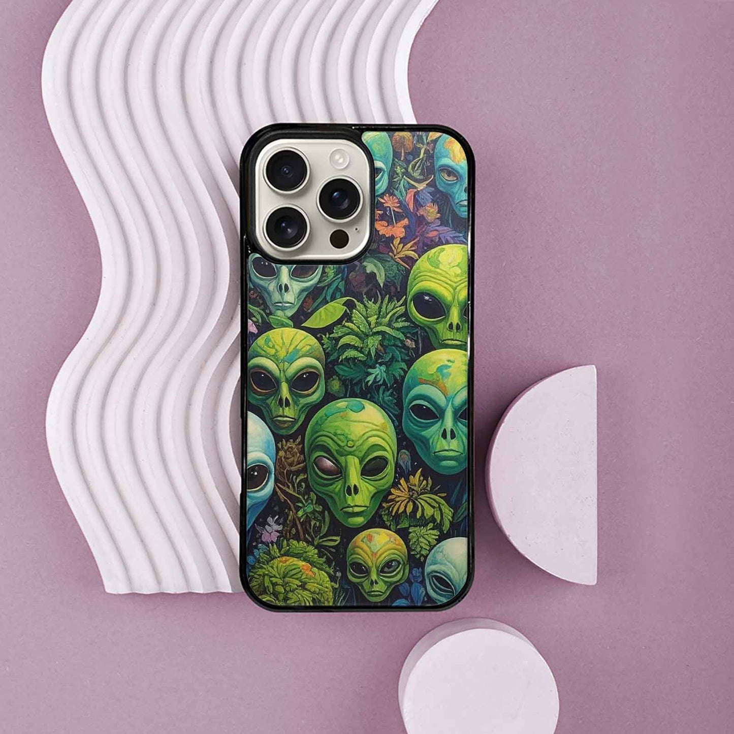 iPhone 16 Pro Max Case — Aliens Pattern Hundreds Of Sma Ajm, Custom Designed Case Cover