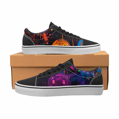 WOMEN'S Smiley Faces × Glow Lace-Up Canvas Kaleidoscope Custom Sneakers