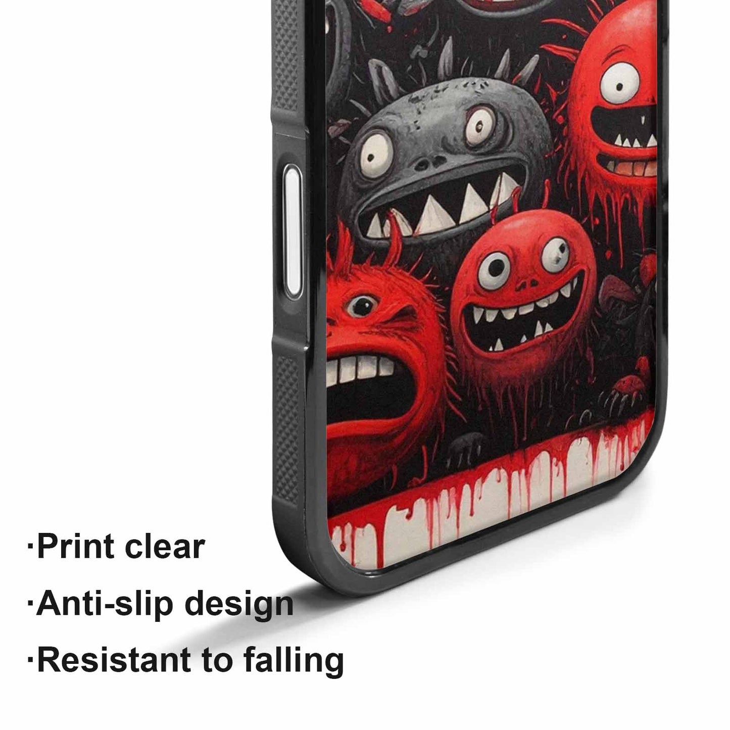 iPhone 17 Case — Black &amp; Red Ink Cartoon Cute, Unique Phone Case Design