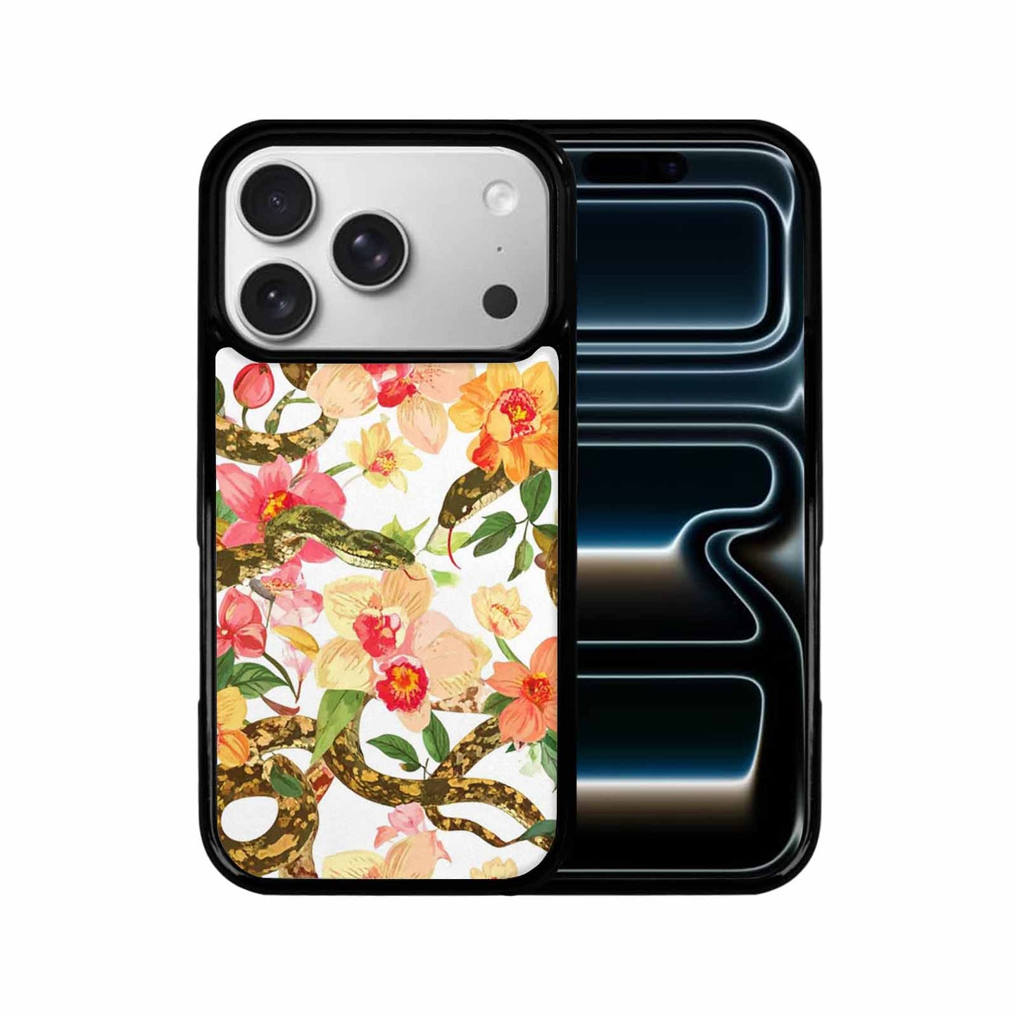 iPhone 17 Pro Case — Floral Snake Print Floral, Custom Phone Case