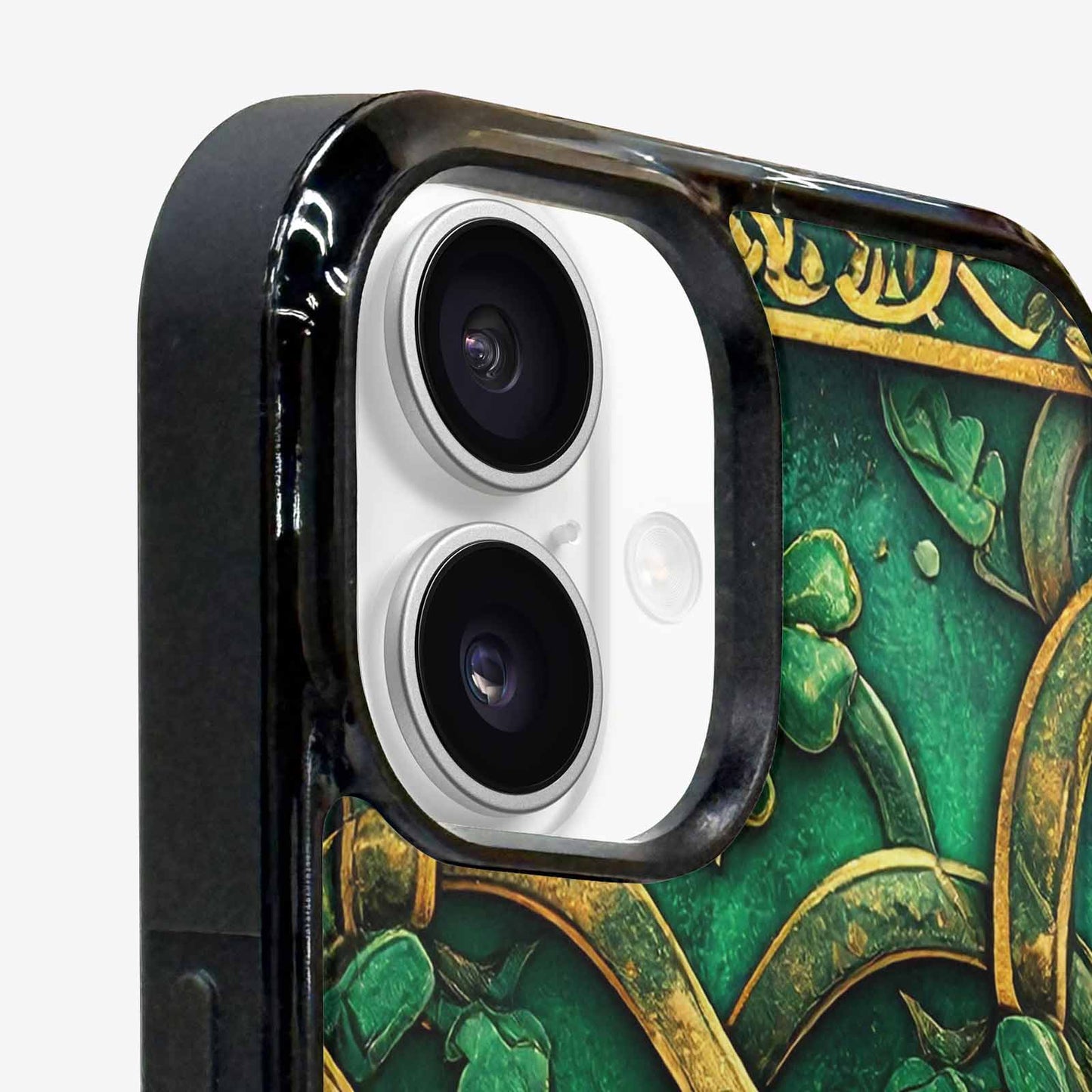iPhone 16 Case — Irish Celtic Knot Pattern Shamrocks Seamless, Custom Phone Case