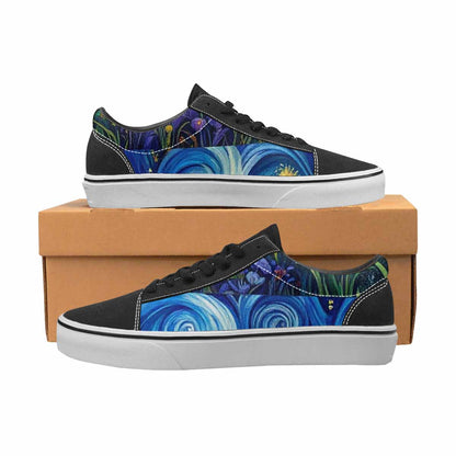 WOMEN'S Van Gogh-Style Swirl Canvas Lace-Up Vibrant Chaos Sneakers