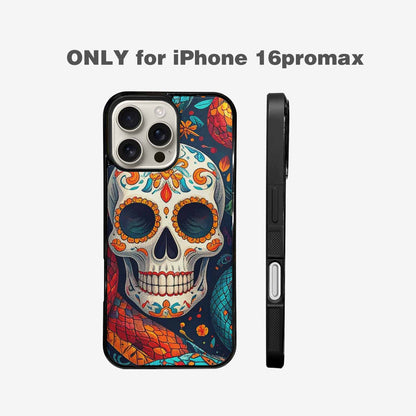 iPhone 16 Pro Max Case — Snake Skulls Print Alt Custom, Custom Art Phone Cover