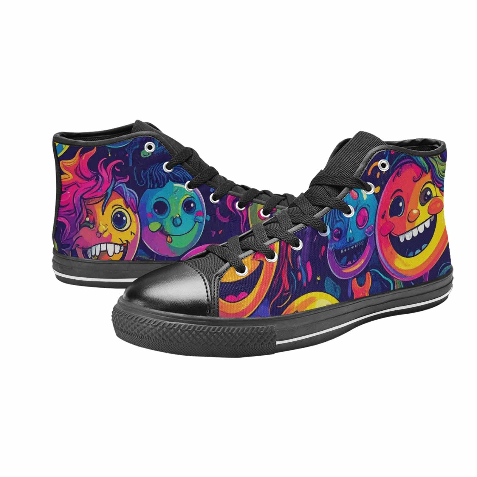 MEN'S Funny Looking Cartoon High Top Canvas Dark Academia Custom Sneakers