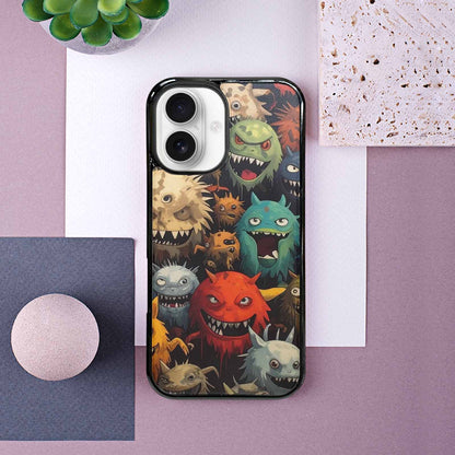 iPhone 16 Case — Monsters Camomonsters Pattern Qch, Custom Printed Phone Case