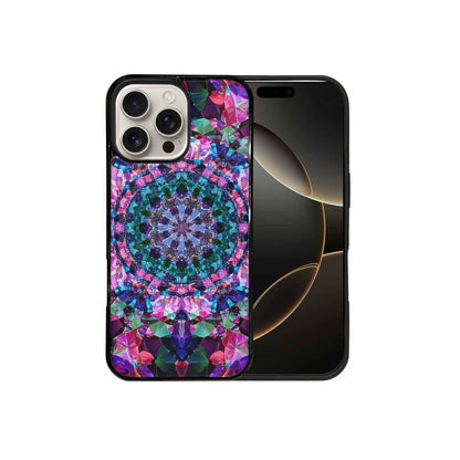 iPhone 16 Pro Max Case — Crystal Mandala Art Seamless Pattern Vibrant, Custom Print Case Cover