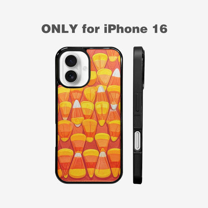 iPhone 16 Case — Candy Corn Shapes In Bright Orange, Custom Art Phone Cover