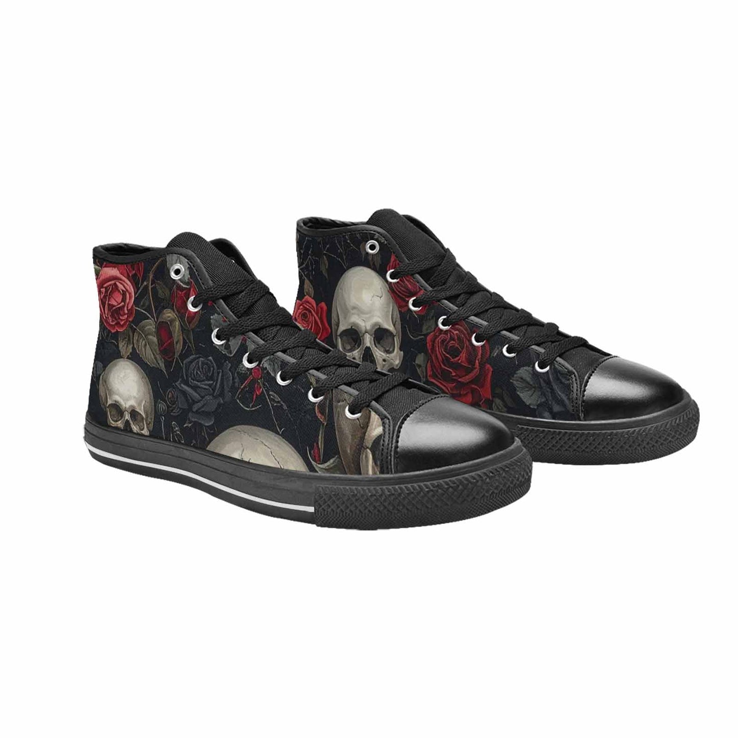 MEN'S Skulls - Roses High Top Canvas Grunge Sneakers