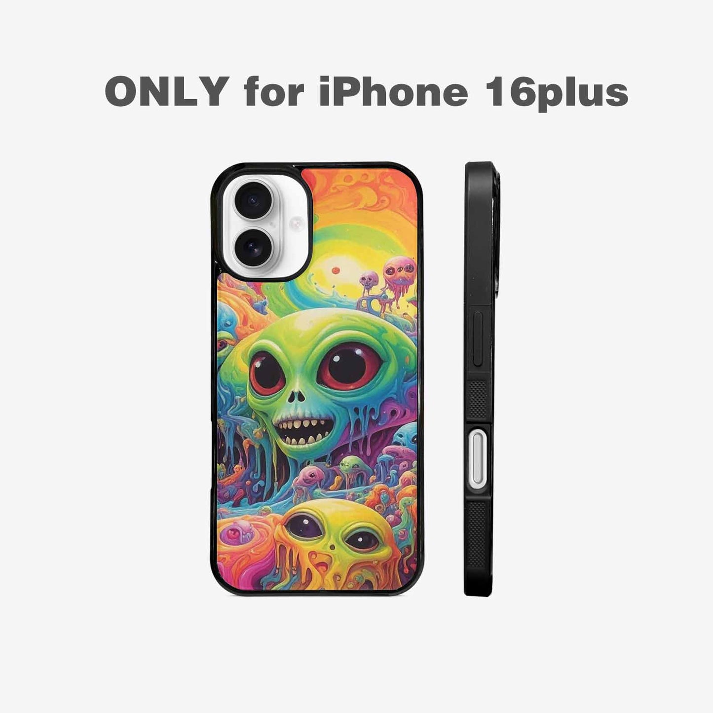 iPhone 16 Plus Case — Aliens Tie Dyemelting Aliens P, Custom Designed Case Cover