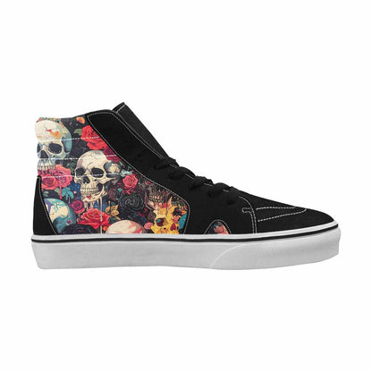 MEN'S Skulls Roses Skulls Roses High Top Canvas Grunge Shoes