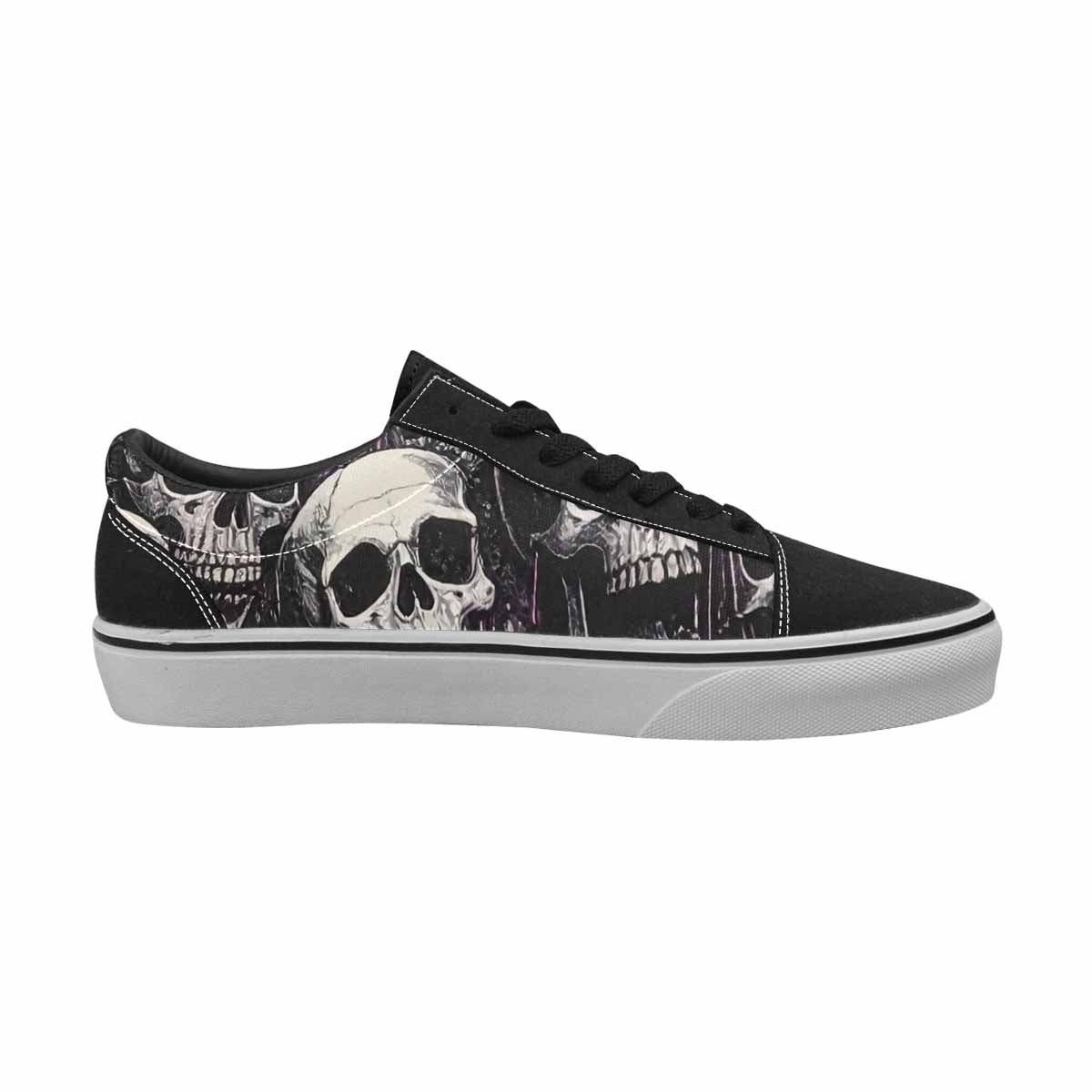 WOMEN'S Rainbow From Skull S Lace-Up Canvas Kaleidoscope Custom Sneakers