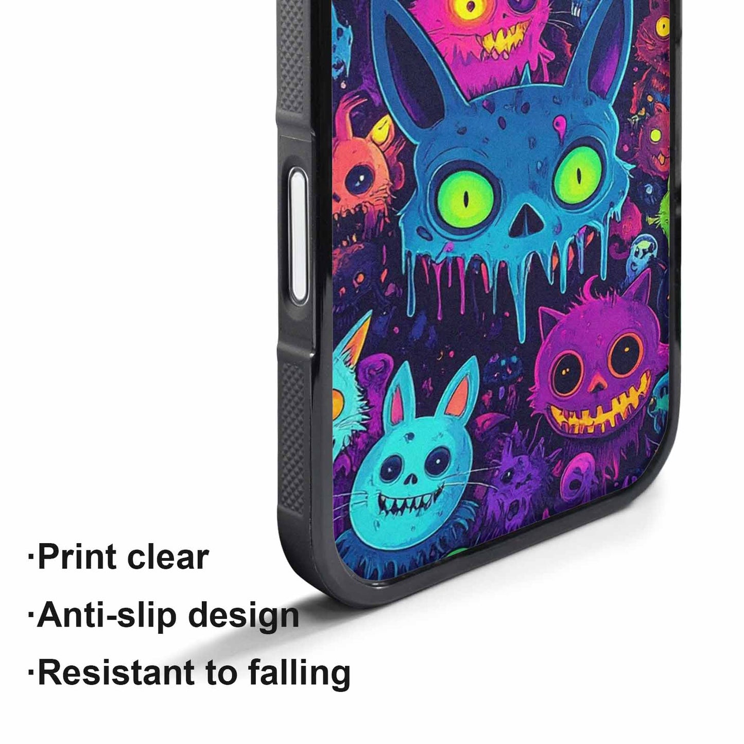 iPhone 17 Pro Max Case — Mixed Toxic Glow Creature Cartoon Cute, Custom Printed Phone Case