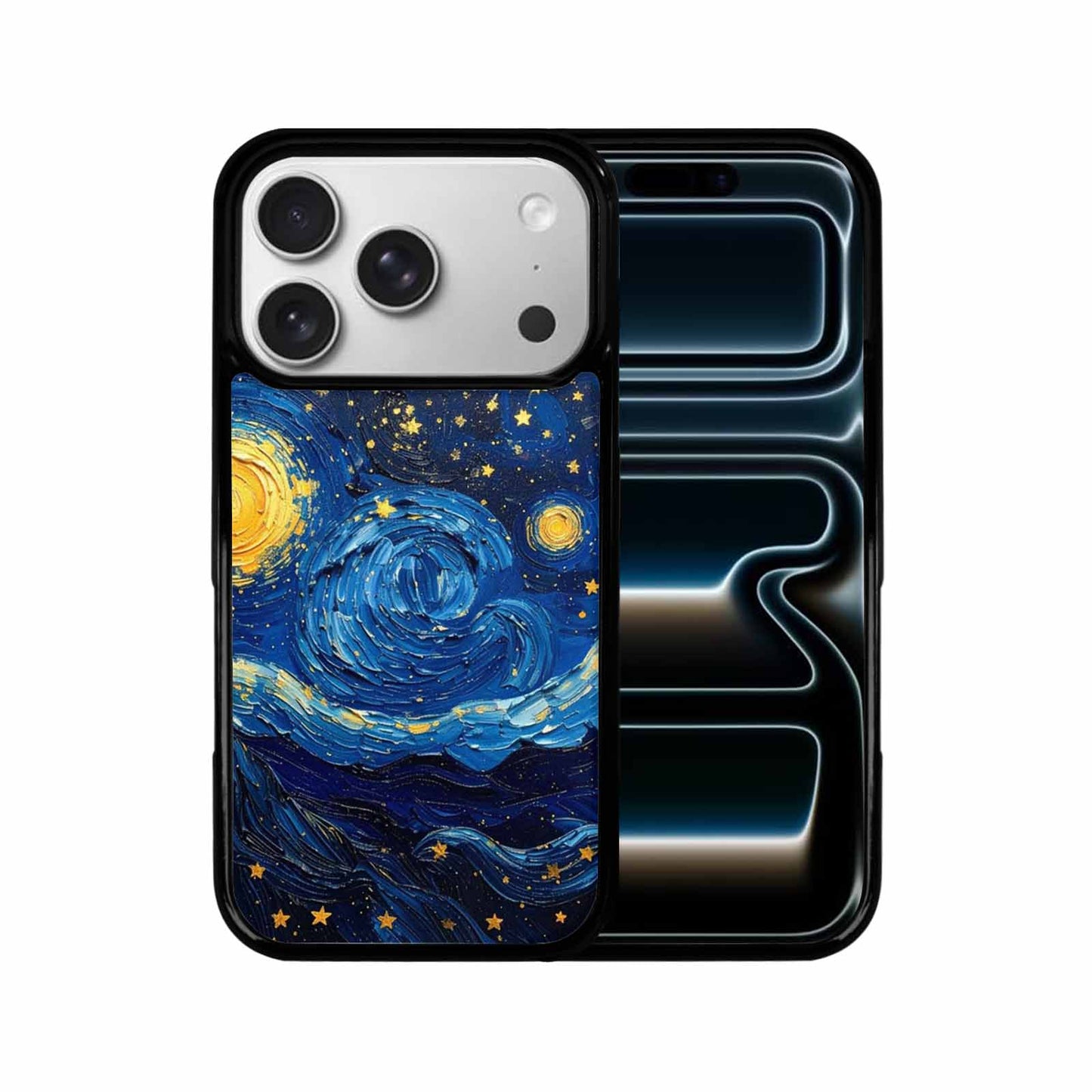 iPhone 17 Pro Case — Swirling Deep Blue Night Sky Galaxy, Custom Phone Case