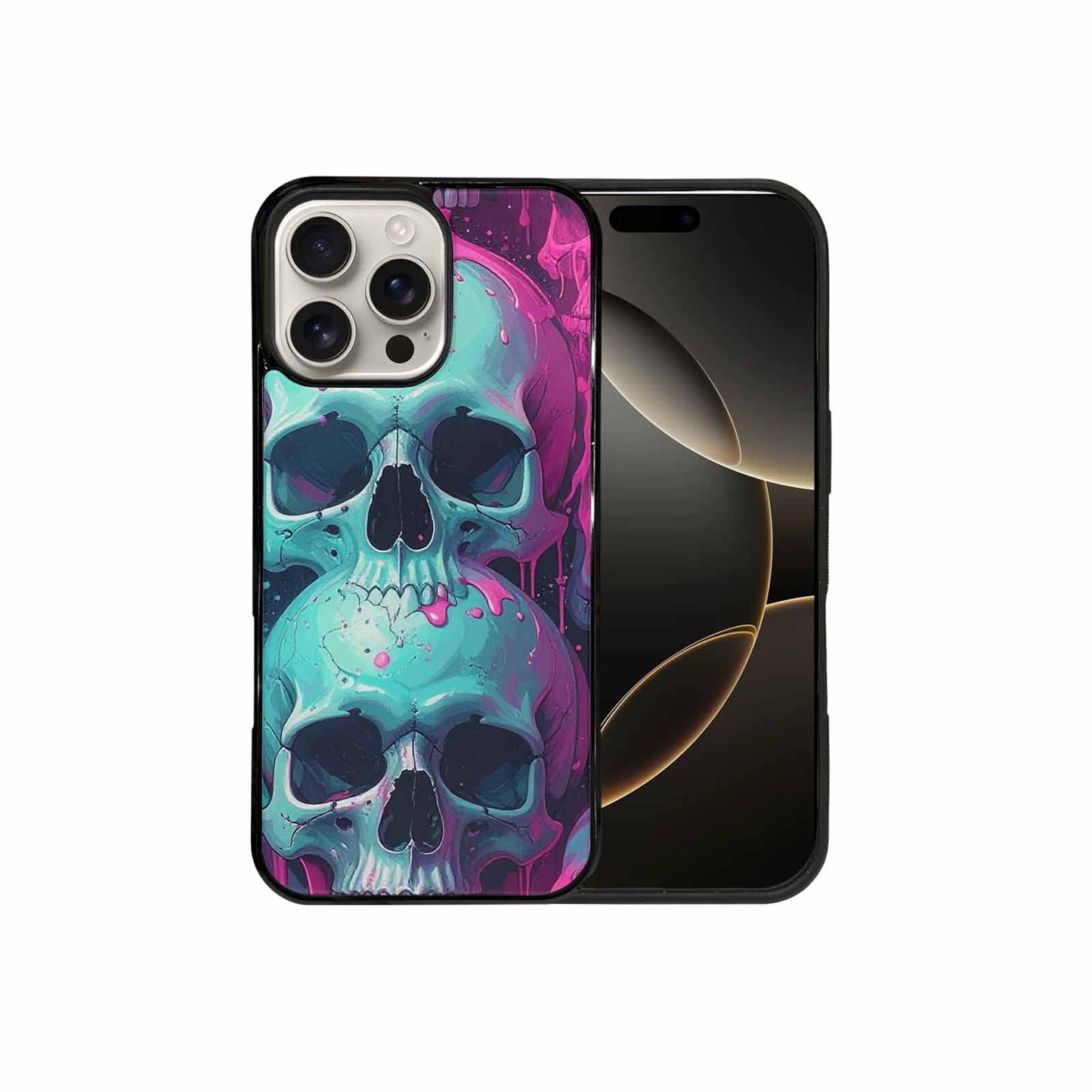 iPhone 16 Pro Max Case — 1000\'s Of Skulls Overlapping Each Other, Custom Printed Phone Case