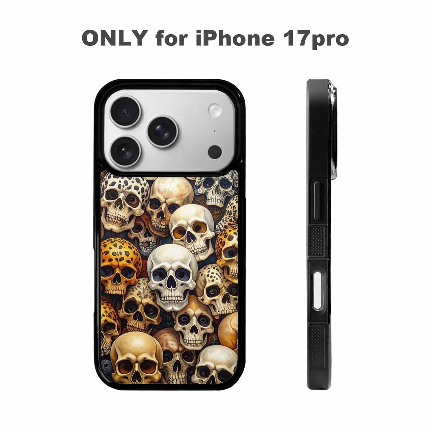 iPhone 17 Pro Case — Skulls Pattern Hundreds Of Sma Gothic, Custom Designed Case Cover