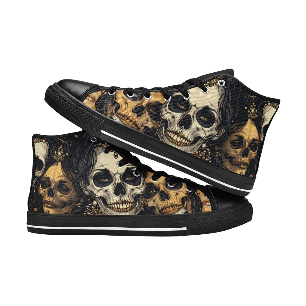 MEN'S Dark Glamour Skull Jewels High Top Canvas Aesthetic Shoes