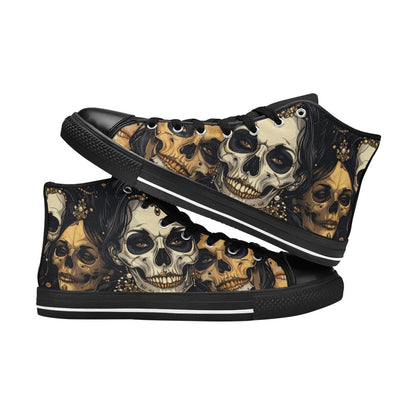 MEN'S Dark Glamour Skull Jewels High Top Canvas Aesthetic Shoes
