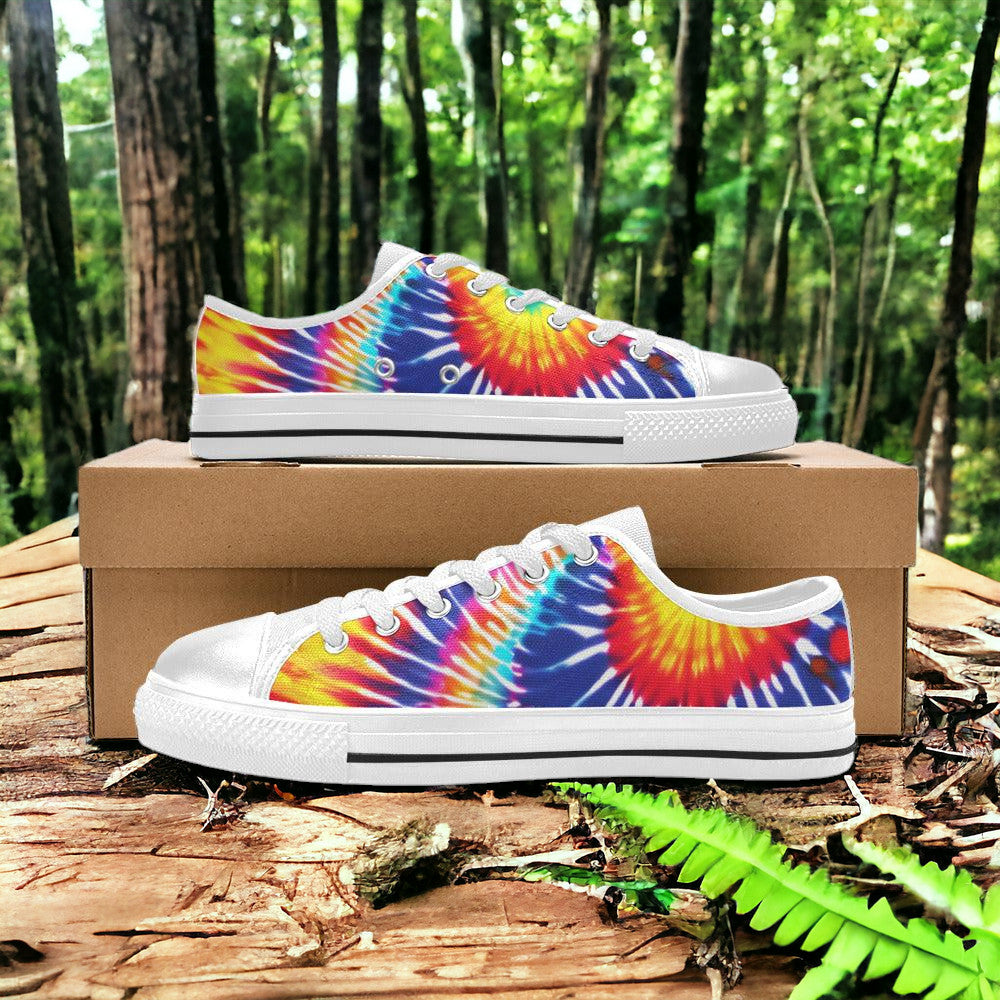 Butterfly Rainbow Teal Gold Vivid MEN Bold Art - Freaky Shoes | Custom Art Sneakers