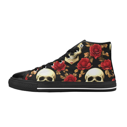 WOMEN'S Rose Skulls 3 High Top Canvas Dreamcore Shoes