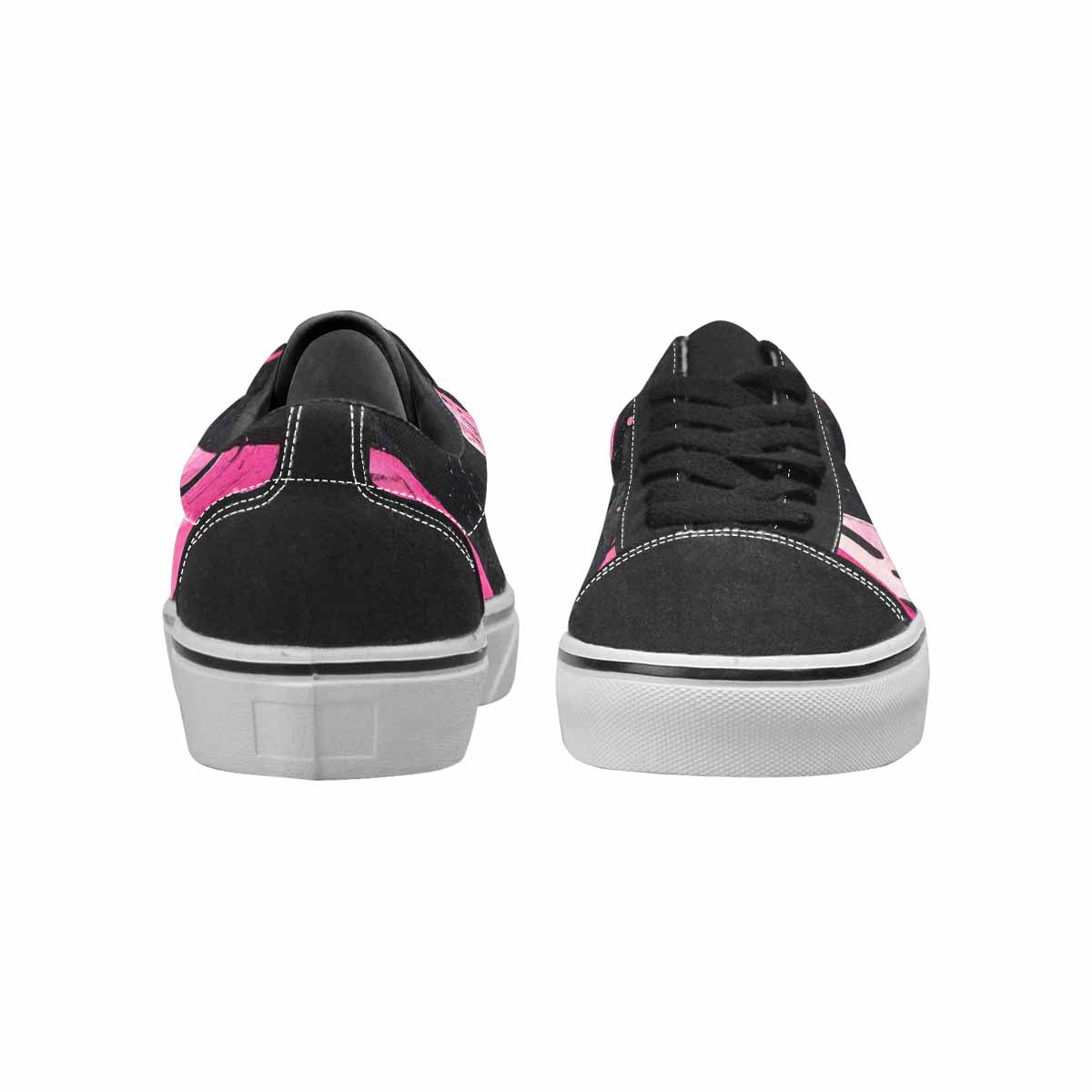 WOMEN'S Zebra Black & Pink Ink Canvas Original Design Neon Fantasy Handmade Custom Shoes